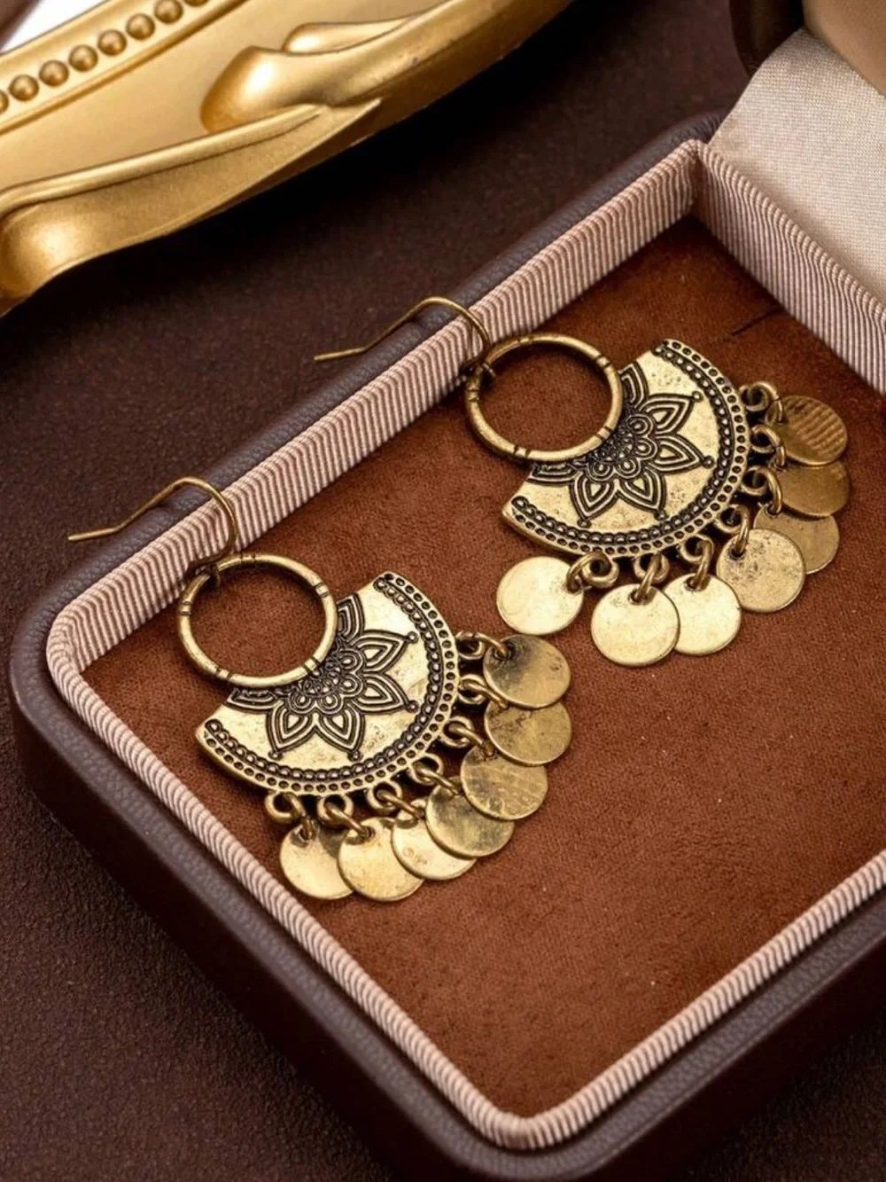 Boho Coin Dangle Earrings N2451